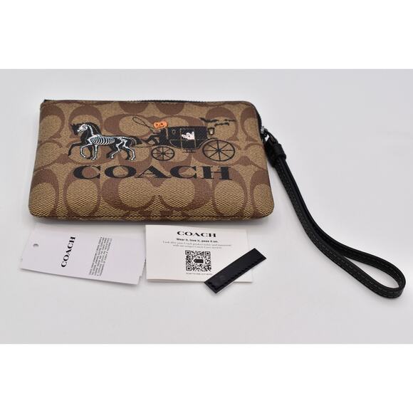 Coach Halloween Wristlet Cards ID Signature Skeleton Pumpkin Horse Carriage 2023 - Picture 9 of 12